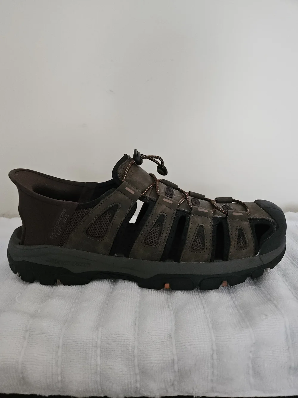 Skechers Men’s Slip-ins Brown 11 Tresmen Norvick Sandals Closed Toe #205187